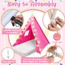 6 Pack Sleepovers Teepee Tent for Kids Bulk with Mattress Sheet Light,Natural Cotton Washable Indoor Play Tent for Birthday Slumber Party Girls Boys Pajama Movie Night Supplies(Rose Red), 61.81 x 25.98 x 7.09 inches