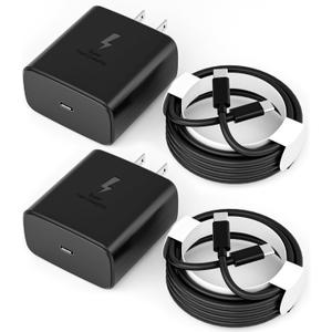 45W Super Fast Charger USB C Wall Charging Block Compatible with Samsung S25 Ultra/S25+/S25/S24 Ultra/S24+/S24/S23 Galaxy Tab