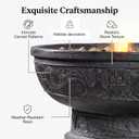 Outdoor Water Fountain with Led Light Decorative Pedestal Bowl Design with River Stones Home Decoration, Modern Garden Fountain for Patio Decor