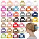 Ckhoid 36PCS Claw Hair Clips Bulk, 2 Inch Square Matte Nonslip Claw Clips for Women, Colorful Medium Rectangle Strong Hold Jaw Headwear Accessories, Bright Hair Styling Clamps for Thick Christmas Gift