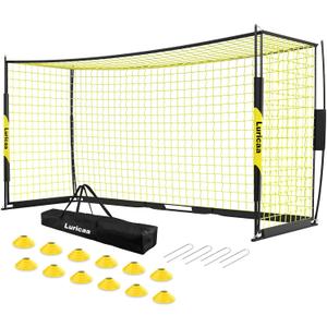Soccer Goal 126 ft /167 ft Portable Soccer Goals Net for Backyard | Quick Setup Training Equipment, with Carry Bag, 4 Ground Nails, 12 Training Cones