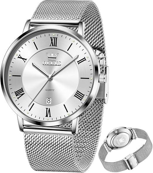 OLEVS Mens Gold Watches Analog Quartz Business Dress Watch Day Date Stainless Steel Classic Luxury Luminous Waterproof Casual Male Wrist Watches