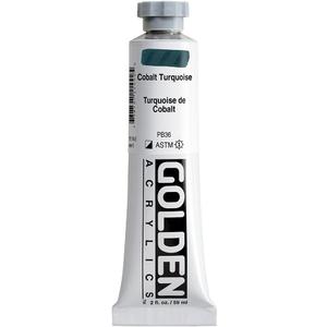 Heavy Body Acrylics by GOLDEN, Cobalt Turquoise, 2 fl. oz. Tube, Professional Acrylic Paint, Semi-Opaque