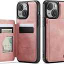 Vinich for iPhone 14 Wallet Case with Card Holder, RFID Blocking Credit Slots Kickstand Shockproof Phone Cover Fit for iPhone 14 6.1" Rose Pink