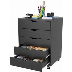 5 Drawer File Cabinet with Wheels, Under Desk Storage Drawers, Black
5 Drawers File Cabinet with Wheels for Under Desk Storage, Office Organization and Small Printer Stand