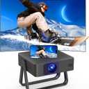 2026 upgraded 4k support Smart Mini Projector with WiFi and Bluetooth with 360 Rotation Stand, Auto keystone, Portable Movie Phone Wireless Gaming Wifi Proyector for Bedroom/Home/Celling