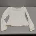 SUUKSESS Women Double Lined Fitted Basic T Shirts Scoop Neck Long Sleeve Crop Top (X-Small)