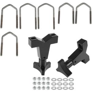 2Pcs High Lift Universal Mount 1"-2.5" for Front Tube Adjustable for Jack Tube Mount Bracket for Jeep for Wrangler JK TJ Roof Rack Front(Black)