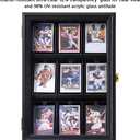 Verani Baseball Card Display Case - Sports Card Display Frame - Holds Sport Cards with UV Protection Clear View Lockable Wall Cabinet for Football Basketball Hockey Trading Card Black