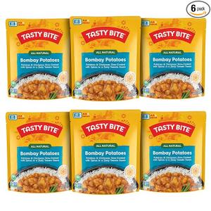 Tasty Bite Indian Bombay Potatoes, Microwaveable Ready to Eat Entrée, 10 Ounce (Pack of 6)  BB Date: Feb 8 2027