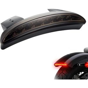 ANKIA Motorcycle Chopped Rear Fender Edge LED Brake License Plate Tail Light Stop Running Light Turn Signal Lamp for Harley Sportster XL883N 1200N XL1200V XL1200X (Black)