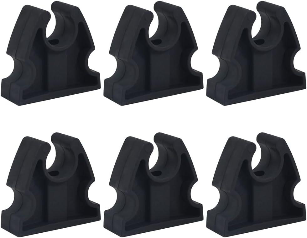 Rubber Pole Light Storage Clips for Boat to Hold 3/4 Inches Poles, Versatile Black Clips for Marine Organization Boat Accessories