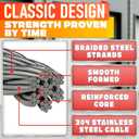 Garage Door Cables for 7 ft Door - 8 ft 6 inch Long, Heavy-Duty 304 Steel Galvanized Cables (Pack of 2) | Corrosion-Resistant, Rust-Proof Wire, Durable, Smooth Operation, Easy Installation, Reliable