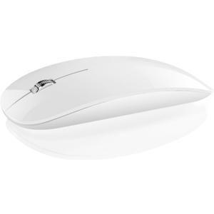 DC Wireless Mouse, 5 in 1 Bluetooth USB C Rechargeable Mouse for Laptops Disktops Tablets Compatible with Apple MacBook Pro/Air iPad iMac Surface Chromebook Computer (White)