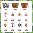 2 x 48 Pack Safari Animals Cupcake Toppers and Wrappers, Jungle Animals Cake Decoration for Wild Theme Birthday Party Jungle Zoo Party Supplies