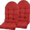 PNP HWJIAJU Adirondack Chair Cushion, Rocking Chair Cushion 44x19.4x4 inch, High Back Patio Cushions of Upper and Lower with Ties, Sunscreen and Fade-Resistant (Red, 2)