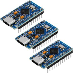 3 Pack Pro Micro Board Module Atmega32U4 5V 16MHz USB Programming Development Board Micro-Controller Compatible with Arduino IDE (with Pin Header)