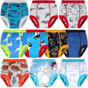 BIG ELEPHANT 5-Pack Baby Potty Training Underwear, Soft 100% Cotton Absorbent Training Pants for Boys & Girls, 3T