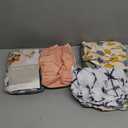 Nora's Nursery Cloth Diapers 7 Pack with 7 Inserts & 1 Wet Bag - Waterproof Cover, Washable, Reusable & One Size Adjustable Pocket Diapers for Newborns and Toddlers - Magnolia