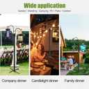 XDW-GIFTS Double Shepherds Hooks for Outdoor, 2-Pack Heavy Duty Garden Pole for Hanging Bird Feeder, Plant Baskets, Solar Light Lanterns, Garden Plant Hanger Stands with 5 Base Prongs (60 Inch)