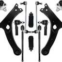 Control Arm, 12PCS Front Lower Suspension Kit Ball Joint Sway Bar Link Tie Rod Boot Bellow Compatible With 2009-2013 Toyota Corolla Matrix