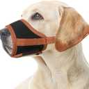HEELE Dog Muzzle,Soft Nylon Muzzle Anti Biting Barking Chewing,Air Mesh Breathable Drinkable Adjustable Loop Pets Muzzle for Small Medium Large Dogs 4 Colors 4 Sizes (Brown, L)