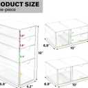 Prsildan Acrylic Drawer Makeup Organizer with 9 Drawers, Set of 3 Office Desk Organizers Accessories, Clear Stackable Storage Drawers for Vanity, Countertop, Craft, Jewelry, Art Supply Organization