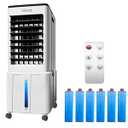 Lifecreek Portable Air Conditioner, 3-in-1 Evaporative Air Cooler with 3.2 Gal Water Tank, Windowless Portable AC Fan with 6 Ice Packs, Remote, 12H Timer, 3 Speeds, 4 Modes for Room Bedroom Office