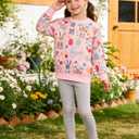 Little Girls Sweatshirts Cotton Long Sleeve Crewneck Pullover Toddler Kids Winter Warm Shirt Sweater Tops (3T, Pink/Rabbit)