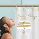 Gold Shower Curtain Hooks, Set of 12, Rust Resistant, Heavy Duty, Decorative Acrylic Shower Curtain Rings