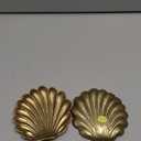 NIKKY HOME Vintage Gold Ring Holder Jewelry Dish Set of 2, Shell Shaped Trinket Display Decorative Metal Tray Classy Birthday Gifts for Women