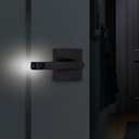 Kwikset Halifax LED Motion Activated Light Up Passage Door Lever for Closet and Hallway Doors, Reversible Non-Locking Handle Lever, Matte Black, with Microban Protection (1 Pack)