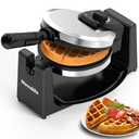 Waffle Maker, Rotating Belgian Waffle Maker, 180° Flip Waffle Iron, Non-Stick Plate, Adjustable Browning Control, Foldable Cool Touch Handle, Removable Drip Tray, Space Saving Storage, Stainless Steel