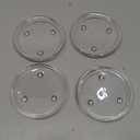 4PCS 4 Inch Clear Glass Candle Plates & Pillar Candle Holders - Small Round Candle Bases/Coasters for Dining & Wedding Table Centerpieces(Candle Not Included)