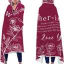 Christmas Mother in Law Gifts Wearable Blanket, Mother-in-Law Gifts Hoodie from Daughter in Law, Bonus Mom/Step Mom Hooded Blanket 47x72 in for Birthday