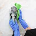 Bamllum Rubber Kitchen Dishwashing Gloves - 4 Pairs Colorful Reusable Household Cleaning Gloves for Washing Dishes and Cleaning Tasks, Flexible Long-lasting and Non-Slip (Small, Blue+Pink+Yellow+Red)