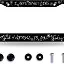 I Hope Something Good Happens to You Today License Plate Frame Funny Text License Plate Frames Stainless Steel Accessories Cars Decor with 2 Holes and Screws Fits Standard Us Ca Vehicles 12.2 X 6 in
