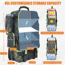 ayamaya Fishing Backpack with Cooler, 45L Tackle Backpack with Rod Holders & Insulated Lunch Bag, Large Outdoor Fishing Bag for 4 Tackle Boxes & Gears