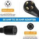 NEMA 14-50P to L14-30R Generator Adapter with 2FT Extension Cord, 50 Amp 4-Plug Male Plug to 30 Amp 4-Plug Female Plug for for RV campgrounds, Household Appliances(Yellow)