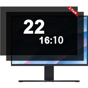 [2-Pack] 22 Inch Computer Privacy Screen Filter (16:10 Aspect Ratio) - Removable, Anti Glare & Blue Light Blocking, Compatible with HP Dell ASUS Acer Samsung Monitors