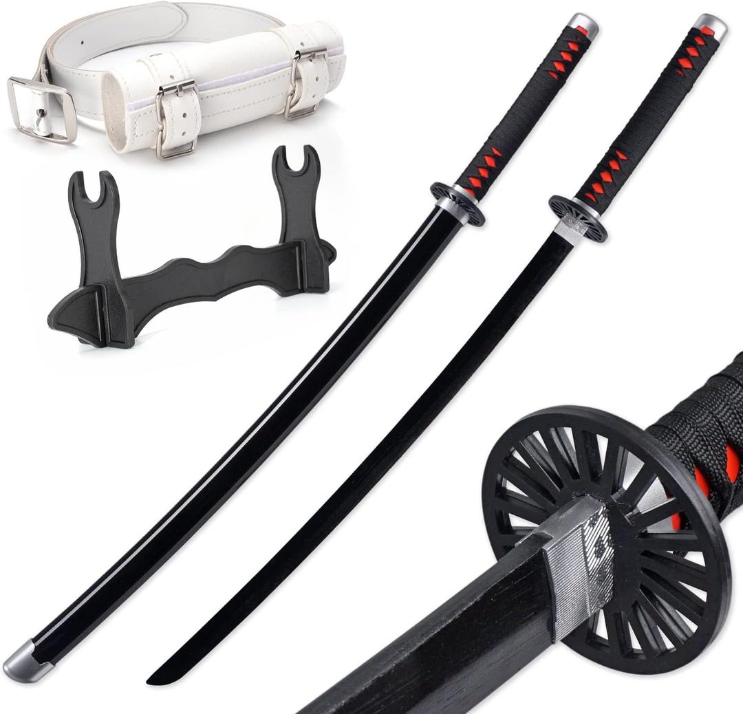 Zisu Demon Katana Sword, About 41 inches, Hashira Pillars & Protagonist Katana for Cosplay Purpose, Anime Original Texture (Black)
