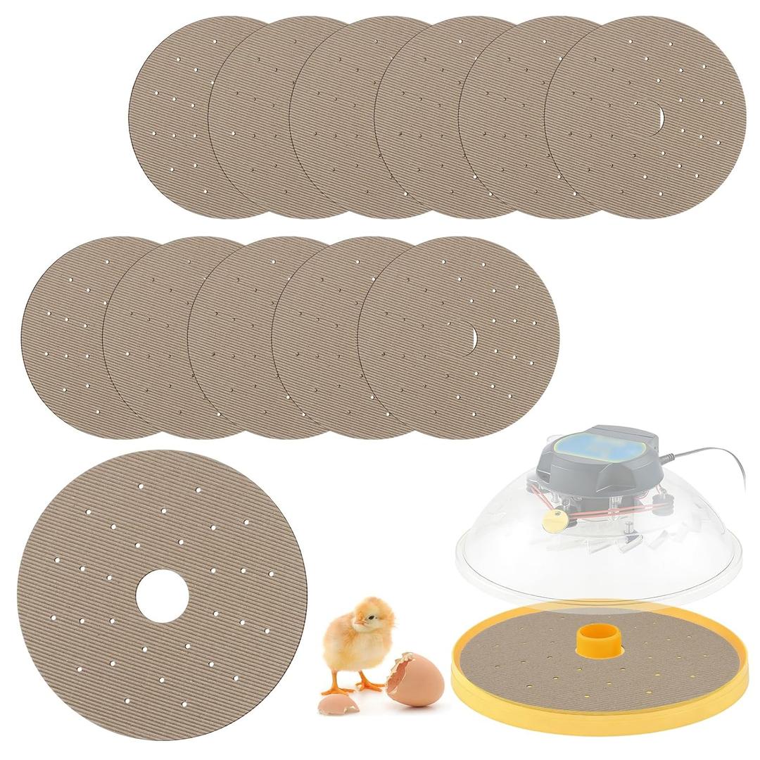 2 x 12 Pack Upgraded Corrugation Hatching Mat with Ventilation Holes, Textured Disposable and Absorbent Hatch Floor Covering, for Stable Chick Footing and Humidity Balance in 24-Egg Incubators