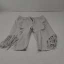 BestGirl Women's Ripped-Denim Hole Washed Distressed Mid Rise Stretchy Short Jeans (Large, B Light Blue1)