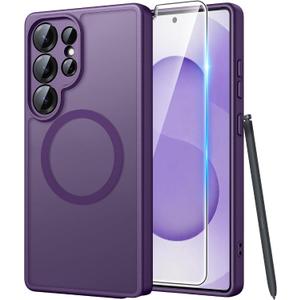 FNTCASE for Samsung Galaxy S25 Ultra Case, Compatible with Magsafe Purple | Screen Protector, Full Camera Protection, Translucent Matte, 14FT Military Grade Drop Proof, Protective Phone Cover