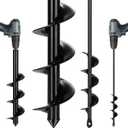 Auger Drill Bit for Planting 2 Pack,1.6x16 inch&3.5x16 inch,Auger Drill Bit Suitable for 3/8'' Hex Drill Driver,Garden Spiral Hole and Planter for Bulbs,Fence Posts,and Umbrella Holes