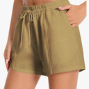 Women's Athletic Shorts with Pockets, 3.7" Sweat Shorts Women, Summer Workout Elastic Running Shorts L