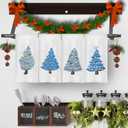 Christmas Tree Kitchen Towels Set - Blue Christmas Tree Hand Towels for Bathroom, Blue Kitchen Bathroom Decor, 16x24 Inches Set of 4