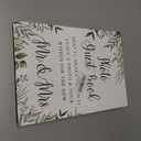 Toctose 8x11 Inch Wooden Wedding Signs for Ceremony and Reception, Rustic Vintage Photo Guest Book Sign with Stand