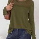 BTFBM Lace Long Sleeve Shirts Womens Tops Dressy Casual (XXL)
