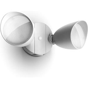 LUTEC 6222W 3500 Lumen 32 Watt 28 LED Dual-Head Floodlight Outdoor, Full Metal Design, Waterproof Exterior Security Wall Light for Patio, Garden, Yard-White